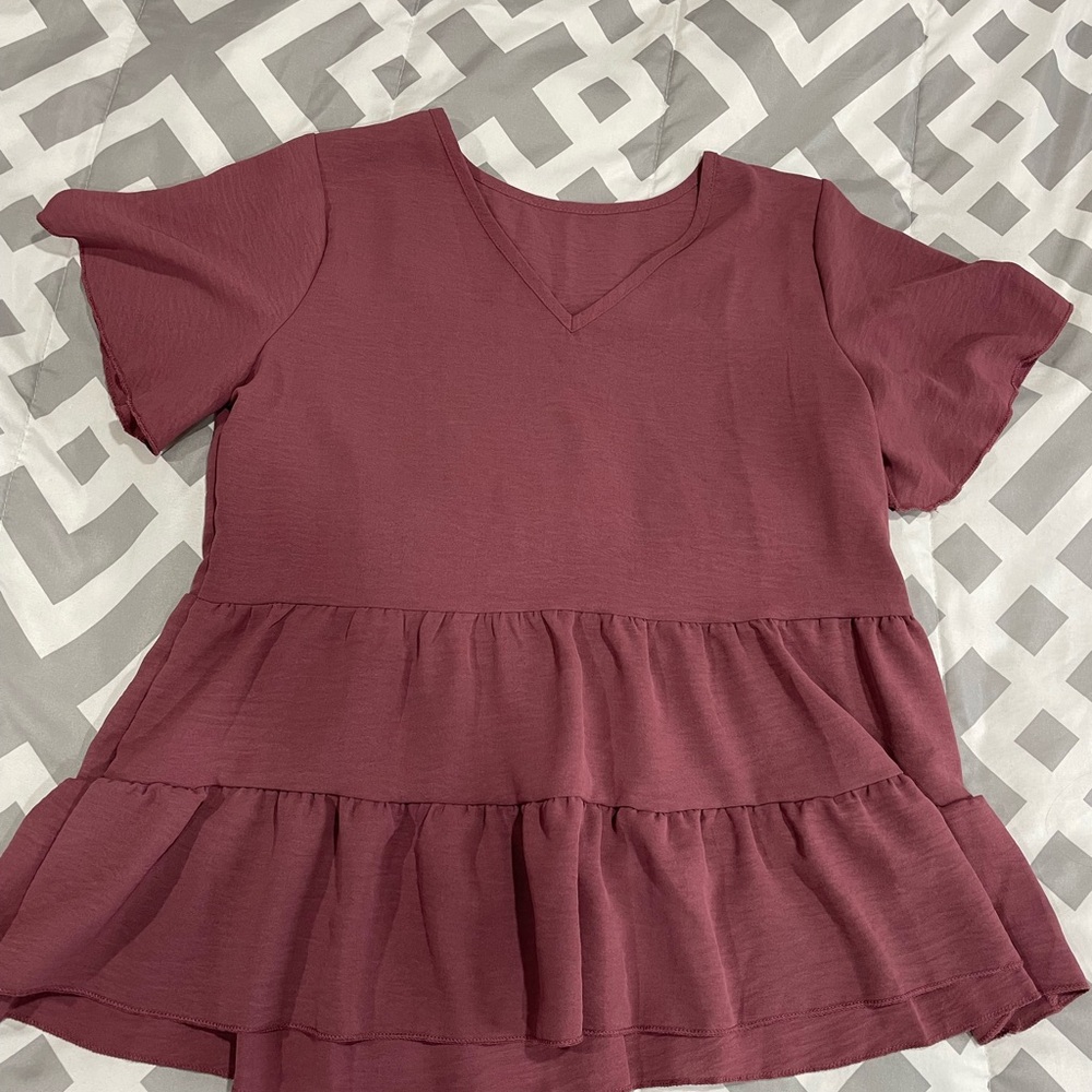 Women’s Mauve Ruffle Top